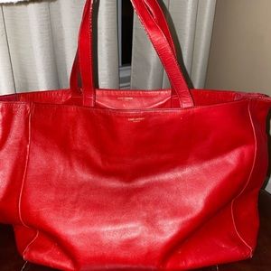 Saint Laurent Red Tote Bag